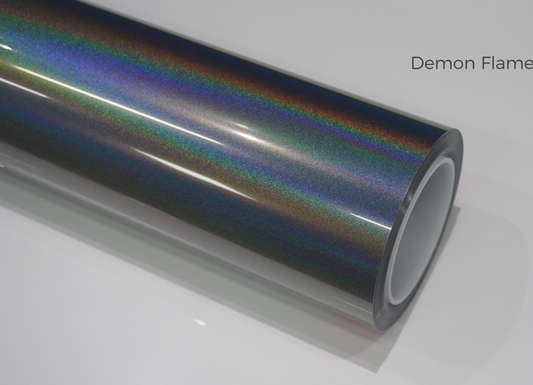 Demon Flame Splendid Grey Car Wrap | Vinyl & TPU Film