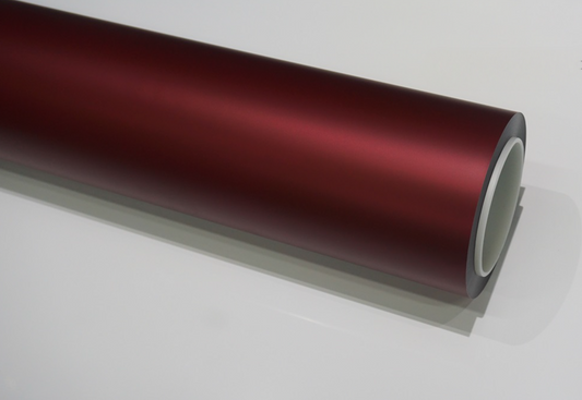 Ghost Chrome Romanee Red Car Wrap | Vinyl & TPU Film